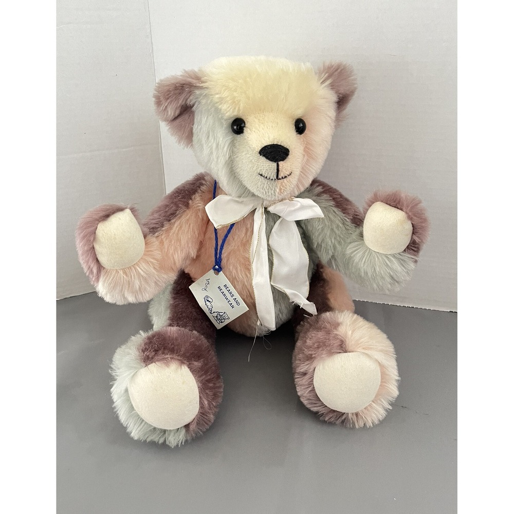 OOAK 16" Artist Jointed PASTEL Mohair Teddy Bear by Joanne Schalk Illinois USA